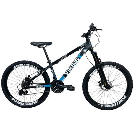 Bicicleta Vikingx Aro 26 Preto E Azul Black Friday Extra