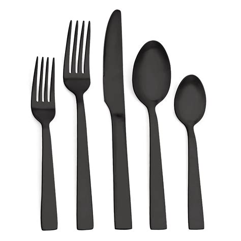 O C E Matte Black Silverware Set Stainless Steel Flatware Set