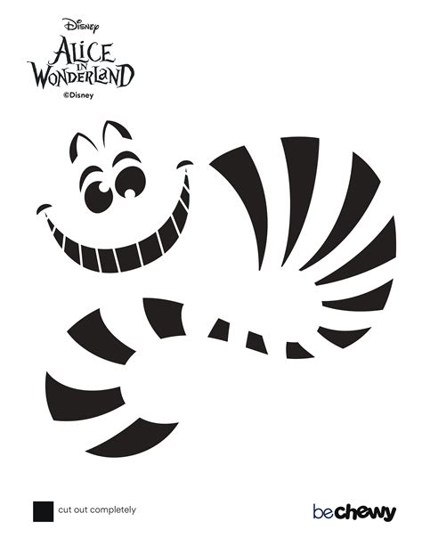 Alice In Wonderland Cheshire Cat Free Pumpkin Stencil Pumpkin