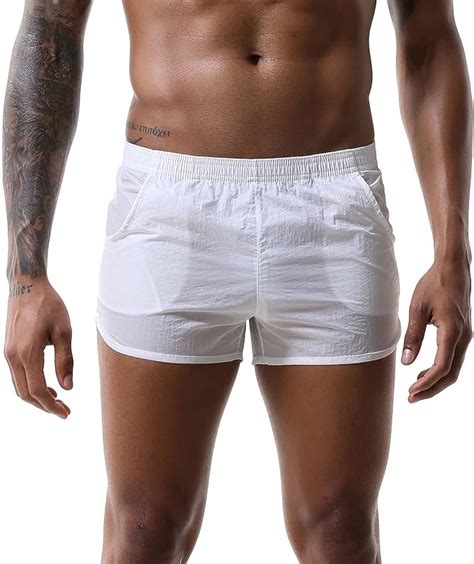 Mufeng Homme Sexy Cale On Boxer Transparent Bas De Pyjama Elastique