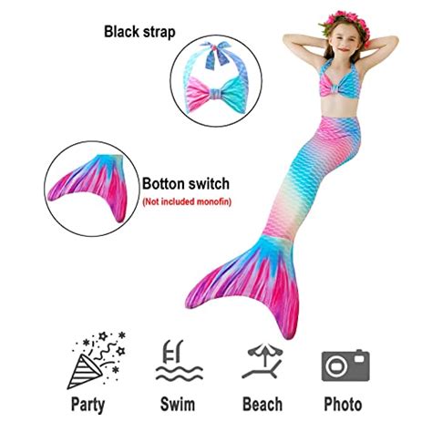 Maillot de bain queue de sirène pour filles Cola de Sirena para Niñas Princesse Bikini GB