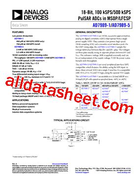 AD7989 5BCPZ RL7 Datasheet PDF Analog Devices