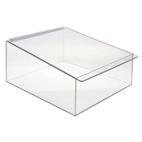 Cal Mil Rectangular Clear Acrylic Display Box With Hinged Lid 13 14