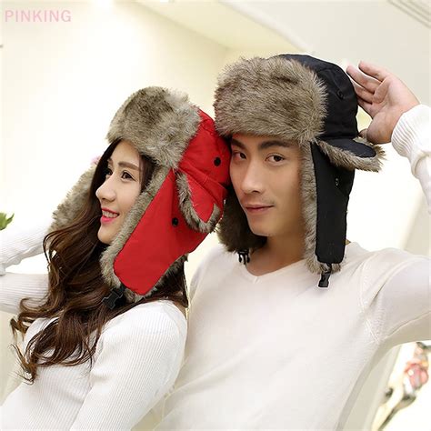 Pinking Mens Women Unisex Warm Trapper Aviator Trooper Earflap Winter