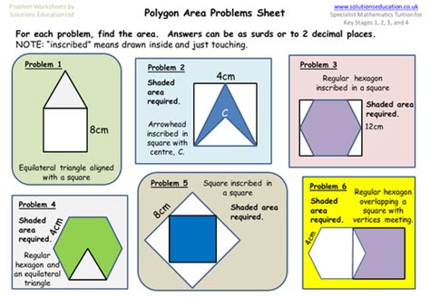 Regular Polygon Area Problems | Teaching Resources