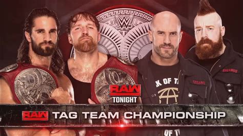 FULL MATCH RAW Tag Team Championship Match WWE RAW 10 16 17 YouTube