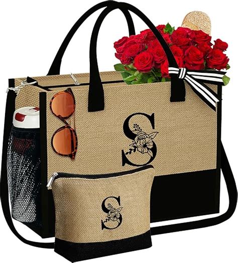 Yoolife Initial Tote Bag For Women Beach Bag Ts For Friends Female Personalized