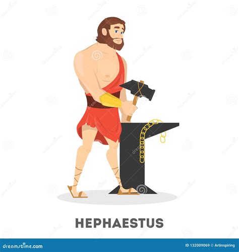 Hephaestus Ancient Greek God Blacksmith From Greece Mythology Stock