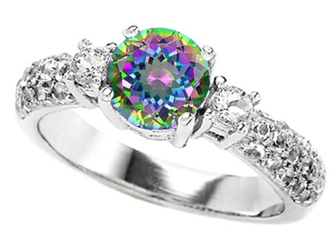 Star K 7mm Round Rainbow Mystic Topaz Ring 307301