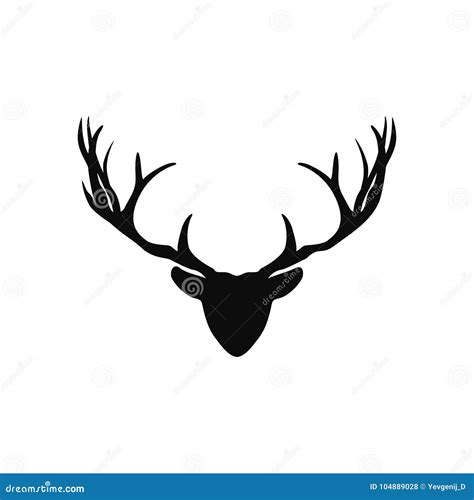 Deer Head With Antlers Silhouette Black Silhouette Of Christmas Deer