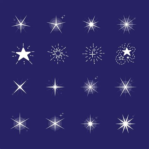 Cool Handdrawn Sparkle Icons Collection Shine Effect Sign Vector Design