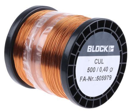 CUL 500 0 40 Block Block Single Core 0 4mm Diameter Copper Wire 345m