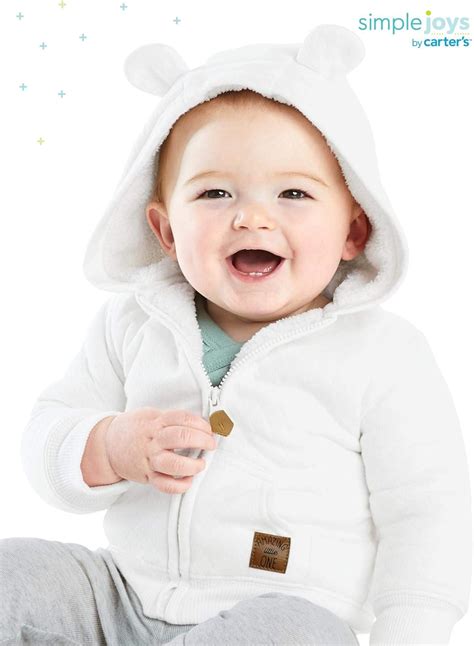 Simple Joys By Carter S Unisex Babies Hooded Jumper Jacket With Sherpa