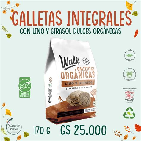 Galletas Dulces Integrales Con Lino Y Girasol Planeta Verde