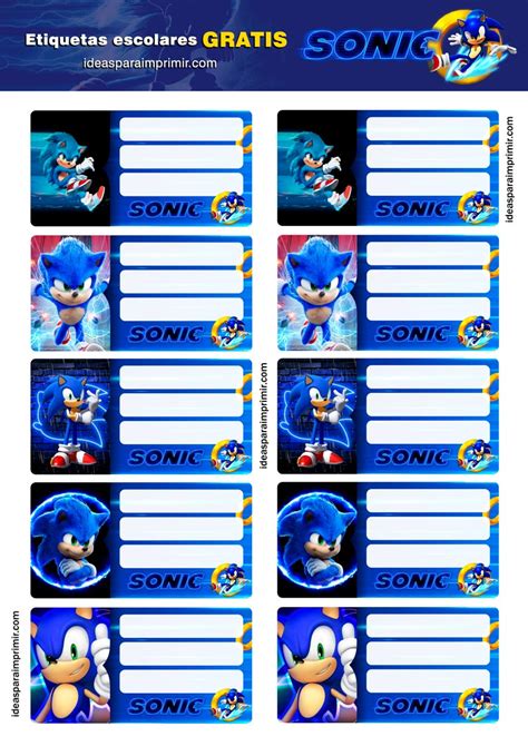 Sonic Descargar Etiquetas Escolares Sonic Para Imprimir Gratis Pdf