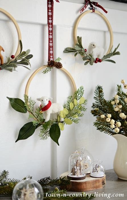 DIY Embroidery Hoop Christmas Wreaths Town Country Living