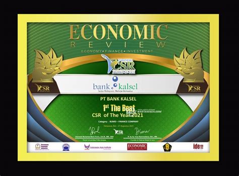 Sisihkan Ratusan Perusahaan Bank Kalsel Raih CSR Award 2021 WARTANIAGA