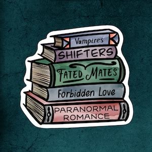 Paranormal Romance Bookstack Bookish Watercolor Matte Vinyl Waterproof