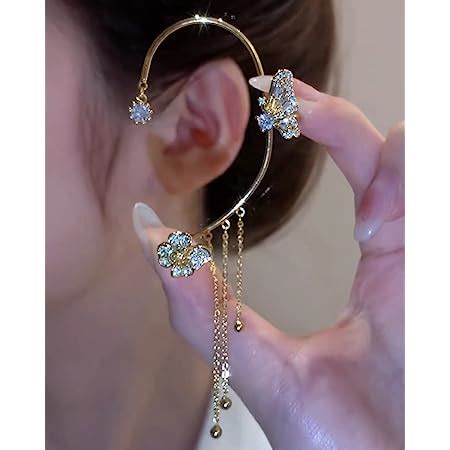 Moneyn Butterfly Tassel Style Zircon Earrings Sparkling Zircon No