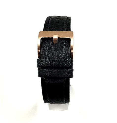 Breitling Compatible Black Leather Watch Strap Quick Release Band Rose