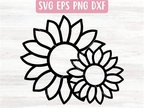 Simple Sunflower Svg File For Cricut Hand Drawn Flower Svg For Vinyl