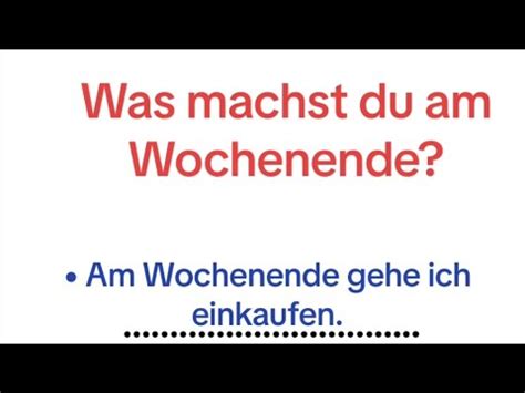 Was Machst Du Am Wochenende Easy And Fast Learning German Channel With