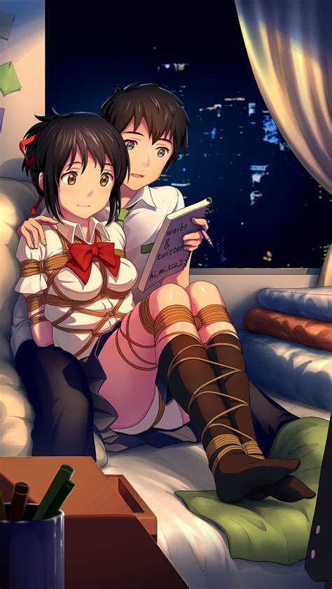 Miyamizu Mitsuha And Tachibana Taki Kimi No Na Wa Drawn By Himitsu