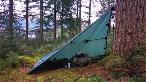 Winter Bushcraft Camp In Minus Conditions Plow Point Tarp Shelter