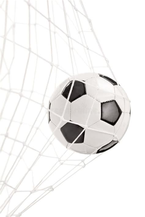 Pallone Da Calcio In Rete Fotografia Stock Immagine Di Segno