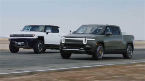 GMC Hummer EV Drag Races Rivian R1T In Electric Truck Showdown