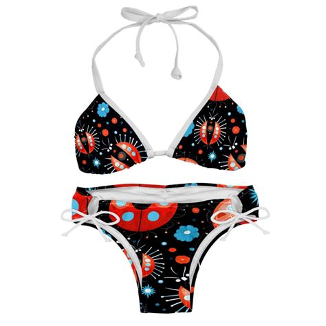 Seven Starred Ladybird Swim Suit Women Bikini Set Detachable Sponge