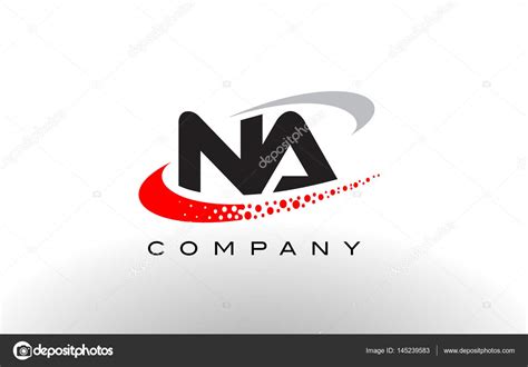 Na Modern Letter Logo Design With Red Dotted Swoosh Stock Vector Image