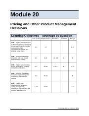 Week 5 Practice Quiz Answers Docx Module 20 Pricing And Other Product