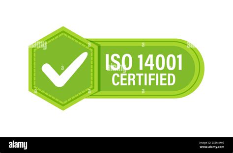 Iso 14001 Quality Management Certification Badge Vector Illustration