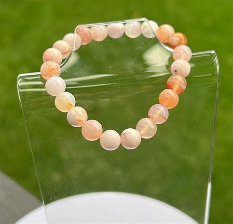 Sakura Agate Bracelet Cherry Blossom Agate Bracelet 8mm Etsy