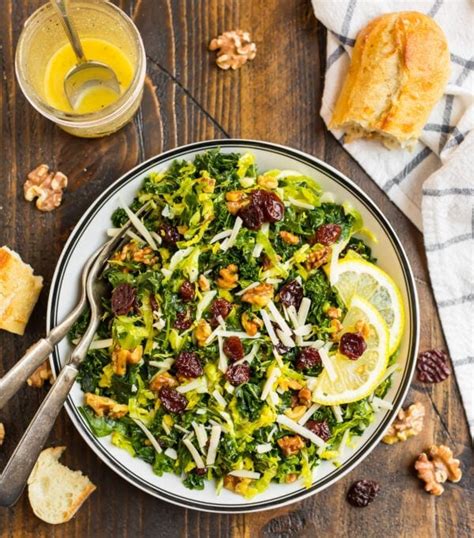 Kale And Brussels Sprouts Salad With Maple Vinaigrette