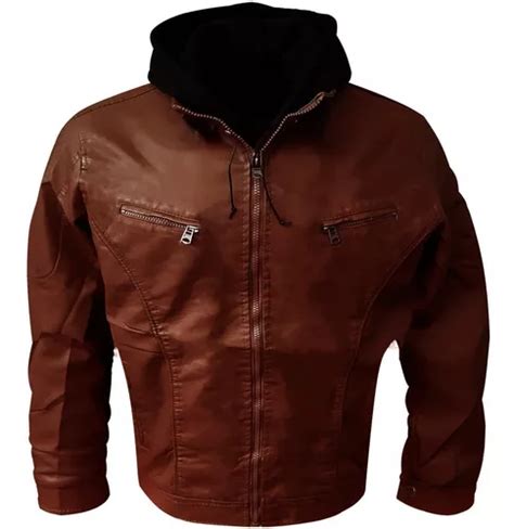 Jaqueta Masculina Couro Ecol Gico Preta Casacos Motoqueiro Frete Gr Tis