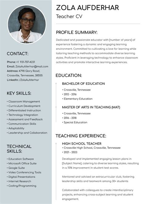 Teacher CV Free Google Docs Template Gdoc Io In 2024 Teacher Cv