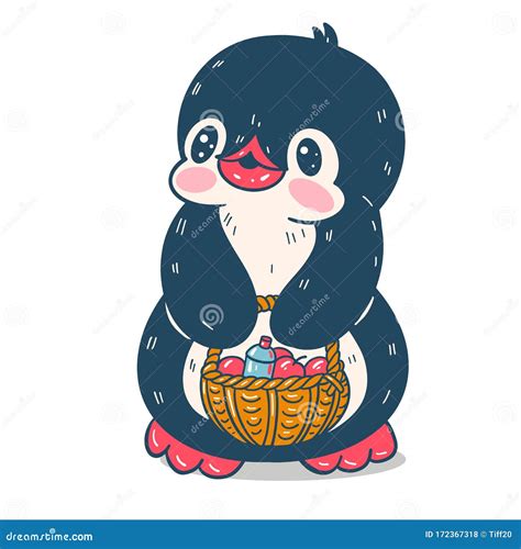 Illustration With Funny Cartoon Penguin Stock Vector Illustration Of