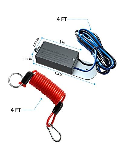 Trailer Breakaway Switch With 4 Ft Breakaway Coiled Cable Electric