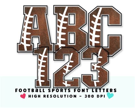 Football Letters Sports Alphabet And Numbers Set Png Scrapbooking