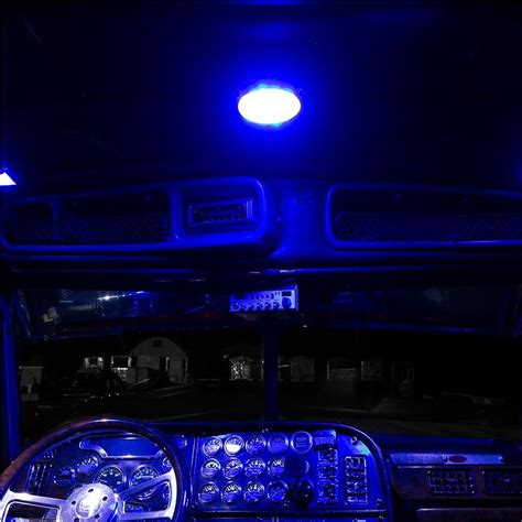 Peterbilt 6" Round Multicolor LED Interior Cab Dome Light With Chrome ...