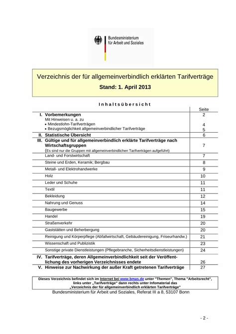 Pdf Verzeichnis Der F R Allgemeinverbindlich Erkl Rten