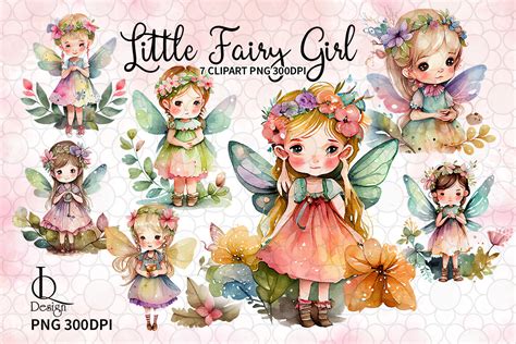 Little Fairy Girl Watercolor Clipart Graphic By Lq Design · Creative