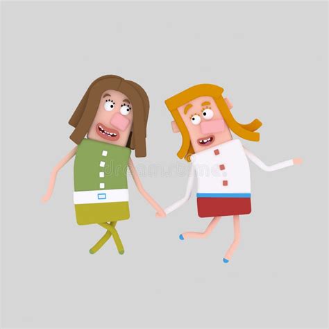 Cute Lesbian Couple D Stock Illustration Illustration Of Couple