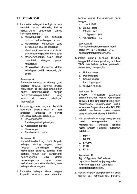 Solution Modul Stan Tes Wawasan Kebangsaan Soal Dan Pembahasan Studypool