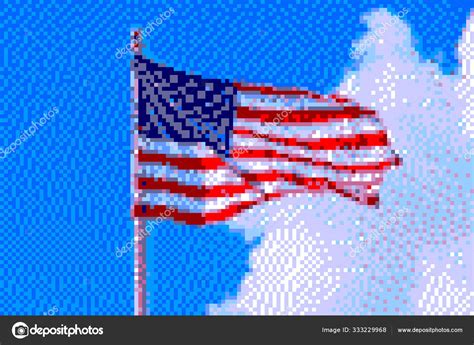 Pixel art American flag Stock Photo by ©tupungato 333229968