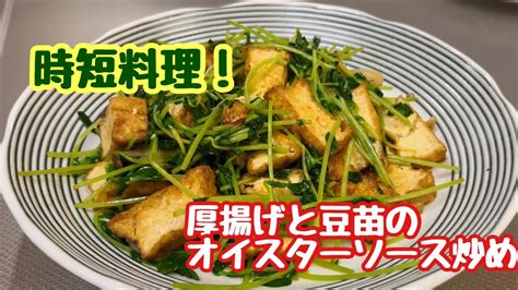 厚揚げと豆苗のオイスターソース炒め Youtube