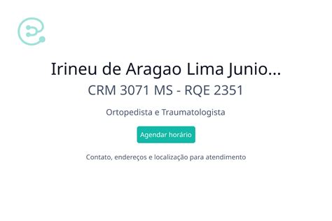 Irineu De Aragao Lima Junior Ortopedista E Traumatologista Em Campo