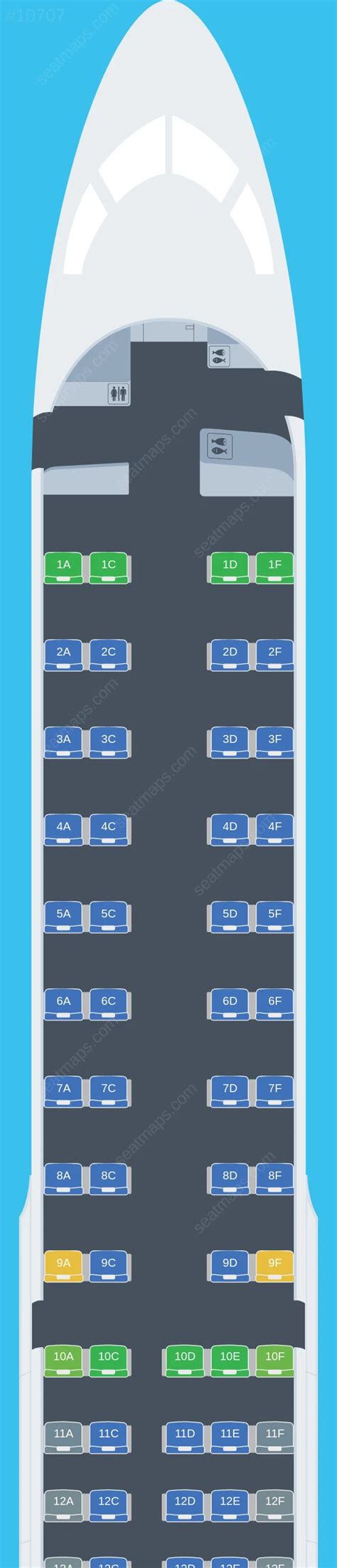 Seat Map Of Breeze Airways Airbus A220 300 Aircraft